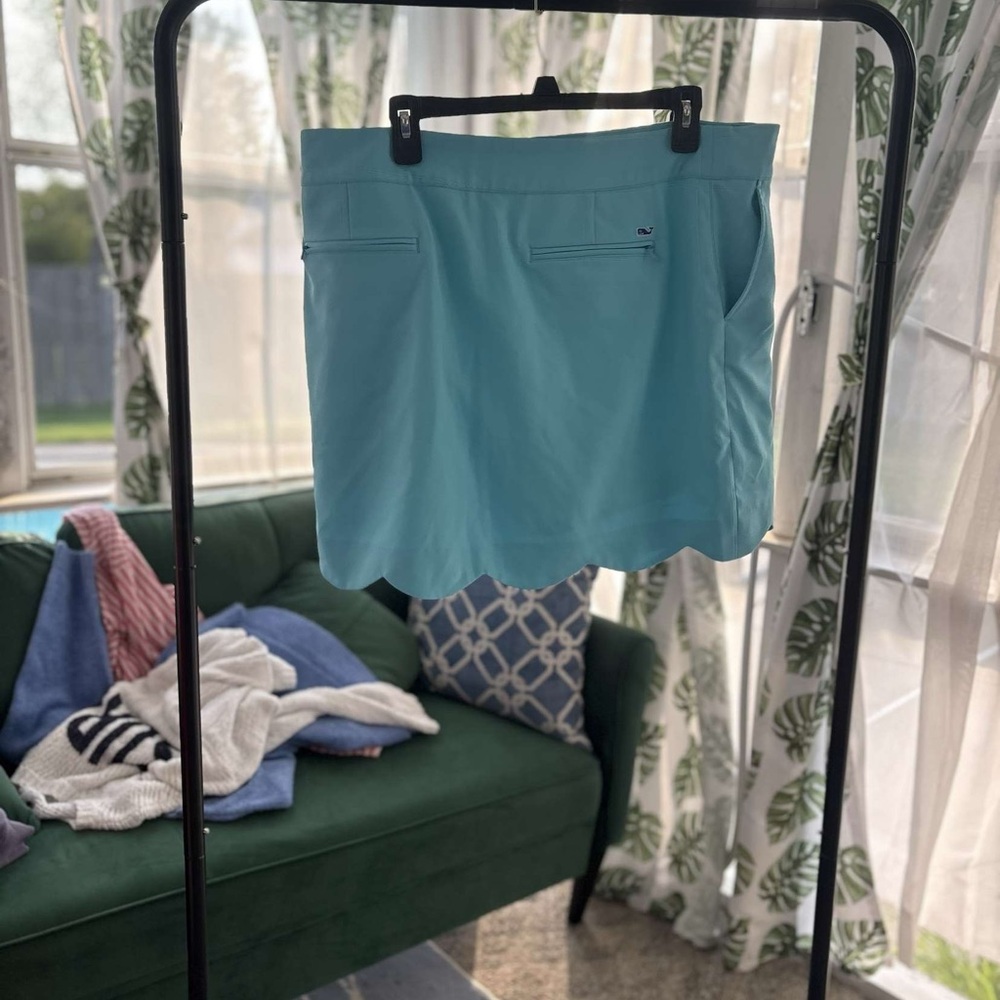 Vineyard Vines Aqua Skirt with Scalloped Edge